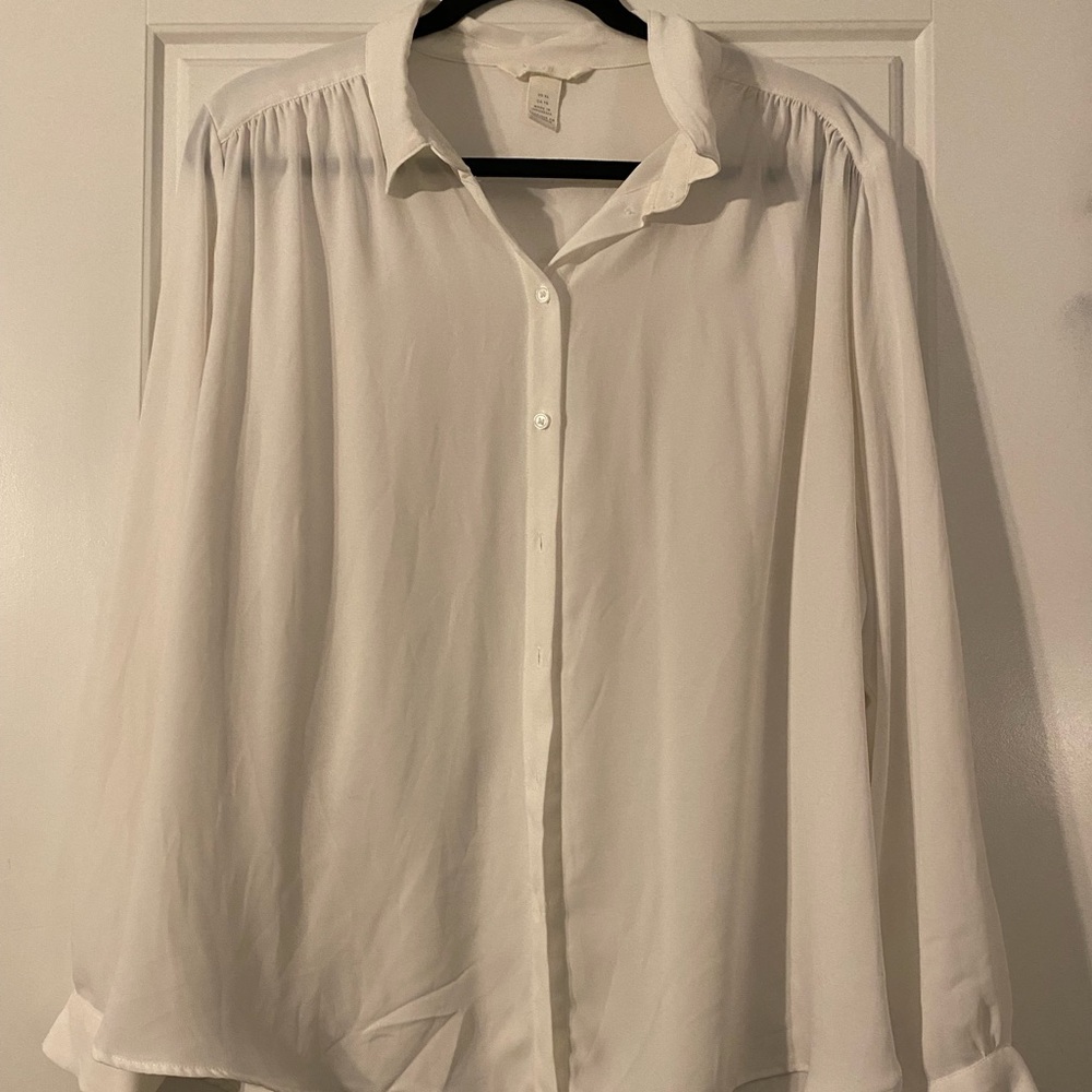 Sheer White Button Up Shirt